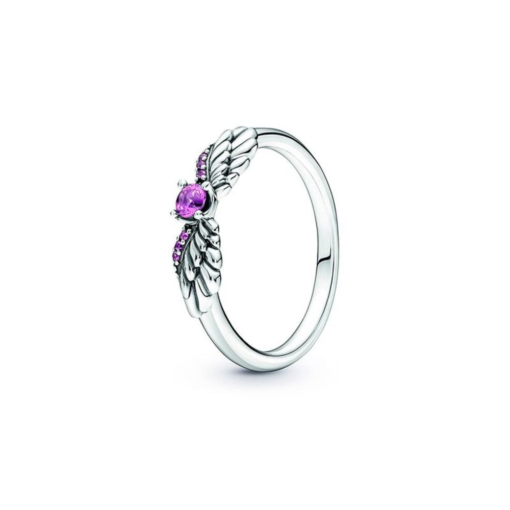 Pandora Moments Silver Crystal Angel Wing Ring